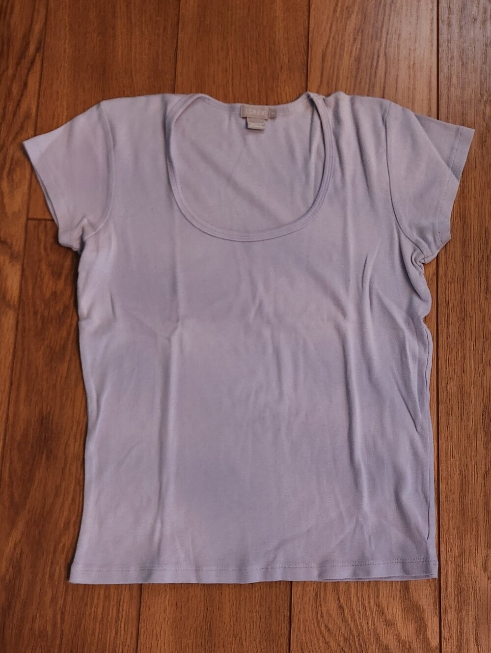 J. Crew Cotton Short Sleeve Scoop Neck Tee Light Purple Small